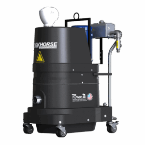 Ruwac Workhorse W151EX Explosion Proof Vacuum – industrial Class I Division 1-rated vacuum with grounded hose and steel housing, designed for safe use in hazardous areas with combustible dust.