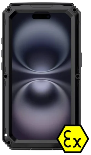 ATEX iPhone 16 Pro Max Explosion Proof Smartphone Zone 2/22 – Intrinsically Safe Apple iPhone available in 128GB, 256GB, 512GB, and 1TB for hazardous area use in oil & gas and industrial sectors