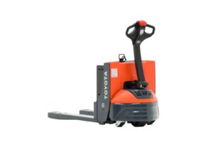 Toyota 8HBW23 Electric Pallet Truck EE – UL Type “EE” rated 24V electric walkie forklift with 4,500 lbs lifting capacity, heavy-duty steel frame, and IP65 electrical system for safe material handling in hazardous industrial environments.