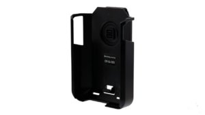 Pepperl+Fuchs Retainer CR-Ex S03 BC, a black antistatic plastic cradle with belt clip designed for the Smart-Ex 03 smartphone.