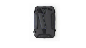 Hazardous area certified tablet case with adjustable straps, concealable camera, and reinforced stand.