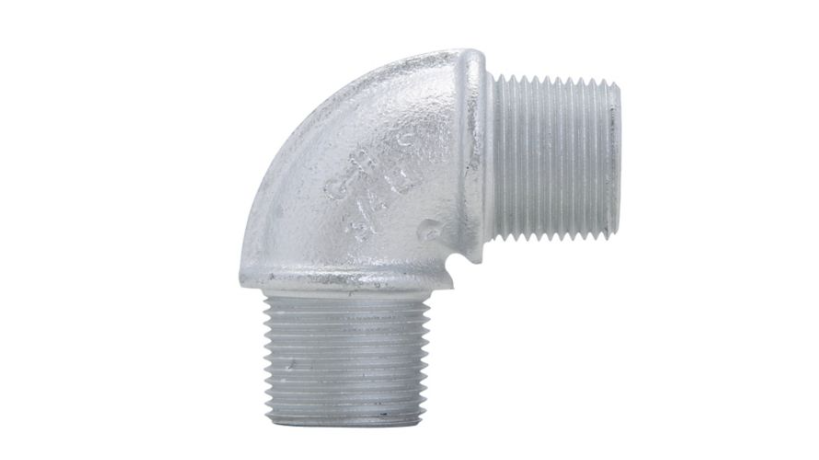 Crouse-Hinds EL395 1-inch 90-degree male explosion-proof conduit elbow featuring a rugged Feraloy iron alloy body and precision-cut NPT threads for hazardous location electrical systems.
