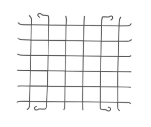 A heavy-duty stainless steel wire guard cage designed for the Nicor Titan XPQ1 hazardous location LED light fixture, featuring a cross-hatch protective grid.