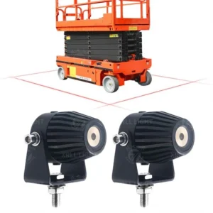 Explosion proof LED work light for scissor lift platform providing hazardous area illumination in oil and gas industrial environments