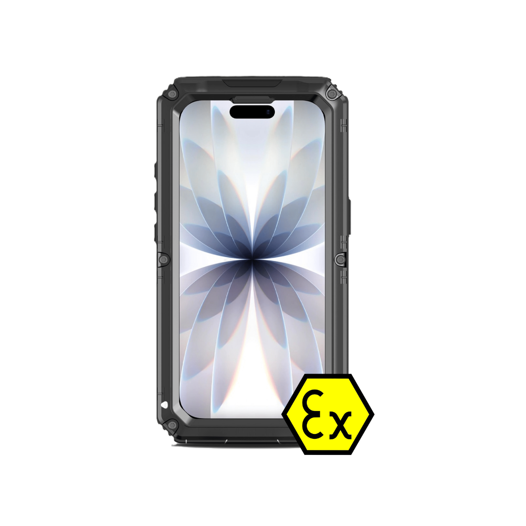 ATEX iPhone 17 Zone 2/22 intrinsically safe smartphone with rugged explosion-proof enclosure for hazardous oil and gas environments