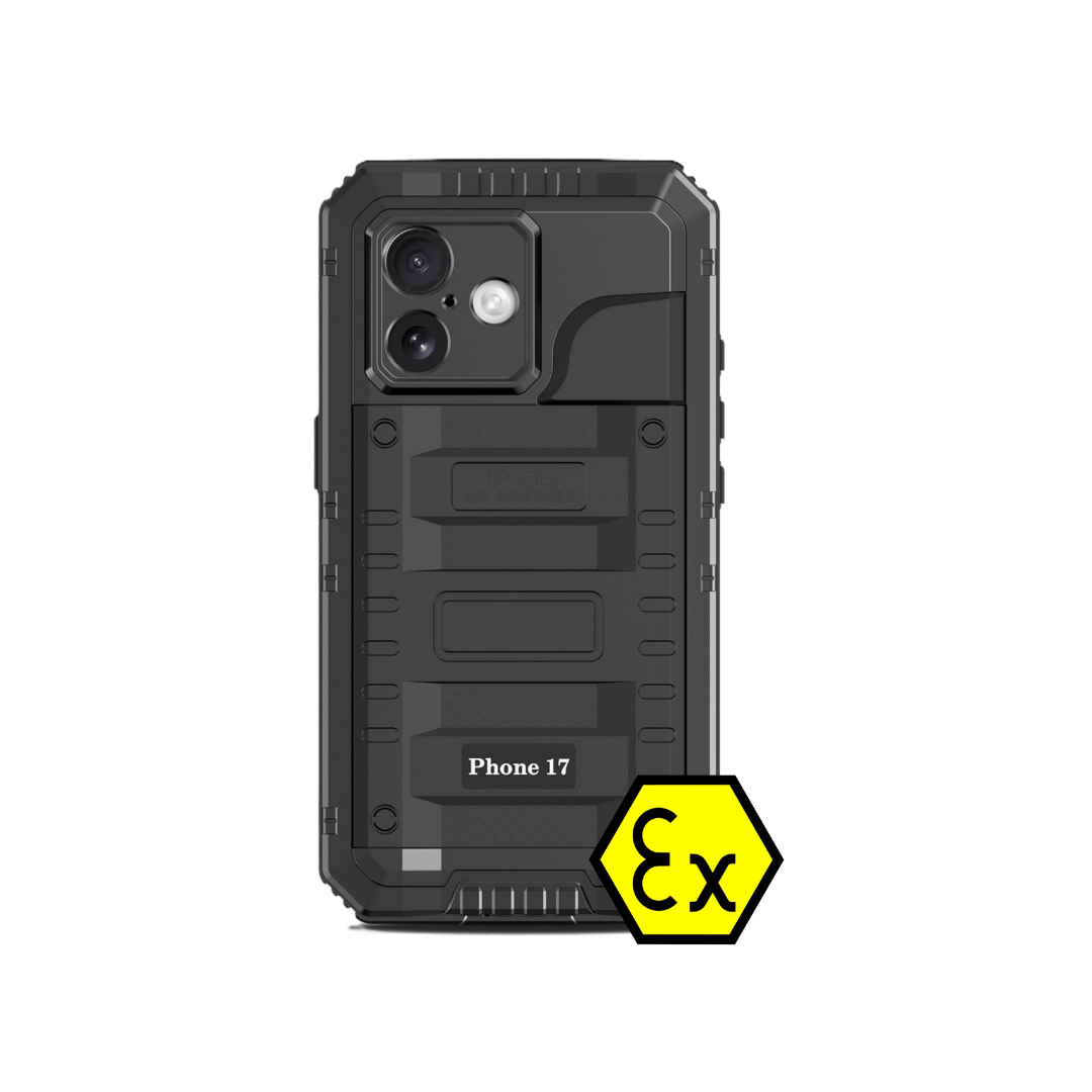 ATEX iPhone 17 Zone 2/22 intrinsically safe smartphone with rugged explosion-proof enclosure for hazardous oil and gas environments