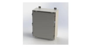 Alt Text: Nema Enclosures EX16H1206SS6WP-ON 16x12x6 ATEX and IECEx Certified 316 Stainless Steel Enclosure Front View