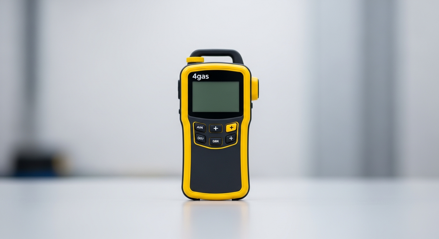 A 4-gas monitor on a clean surface, illustrating the importance of the correct 4 gas monitor bump test frequency.