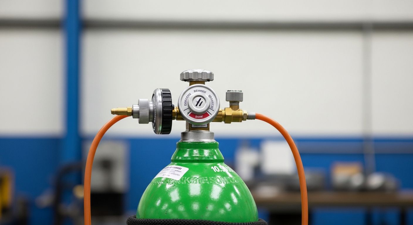 Calibration gas cylinder and regulator for performing a 4 gas monitor bump test