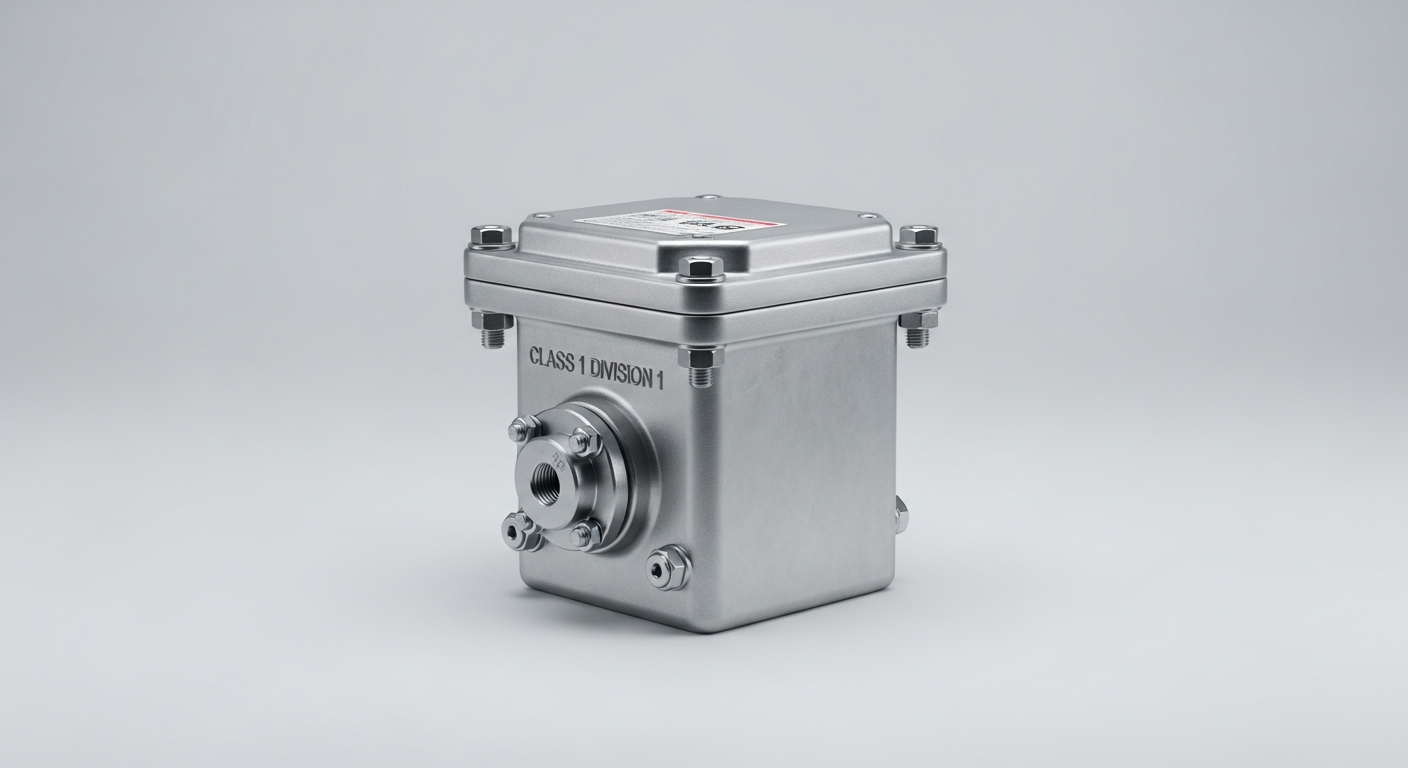 A certified Class 1 Div 1 junction box, central to the junction box sizing guide.