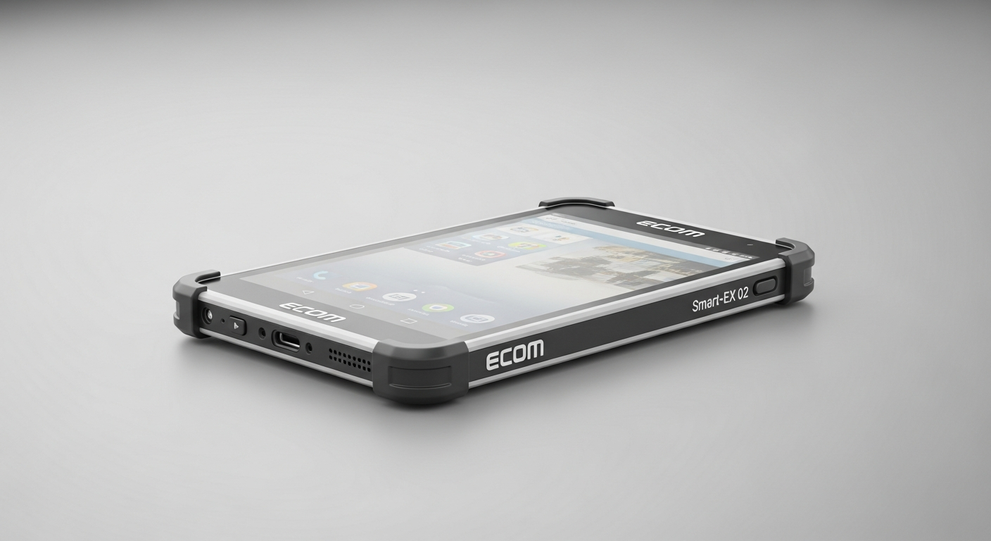 The Ecom Smart-Ex 02 tablet, part of the ecom smart-ex 02 vs aegex10 comparison for hazardous areas.