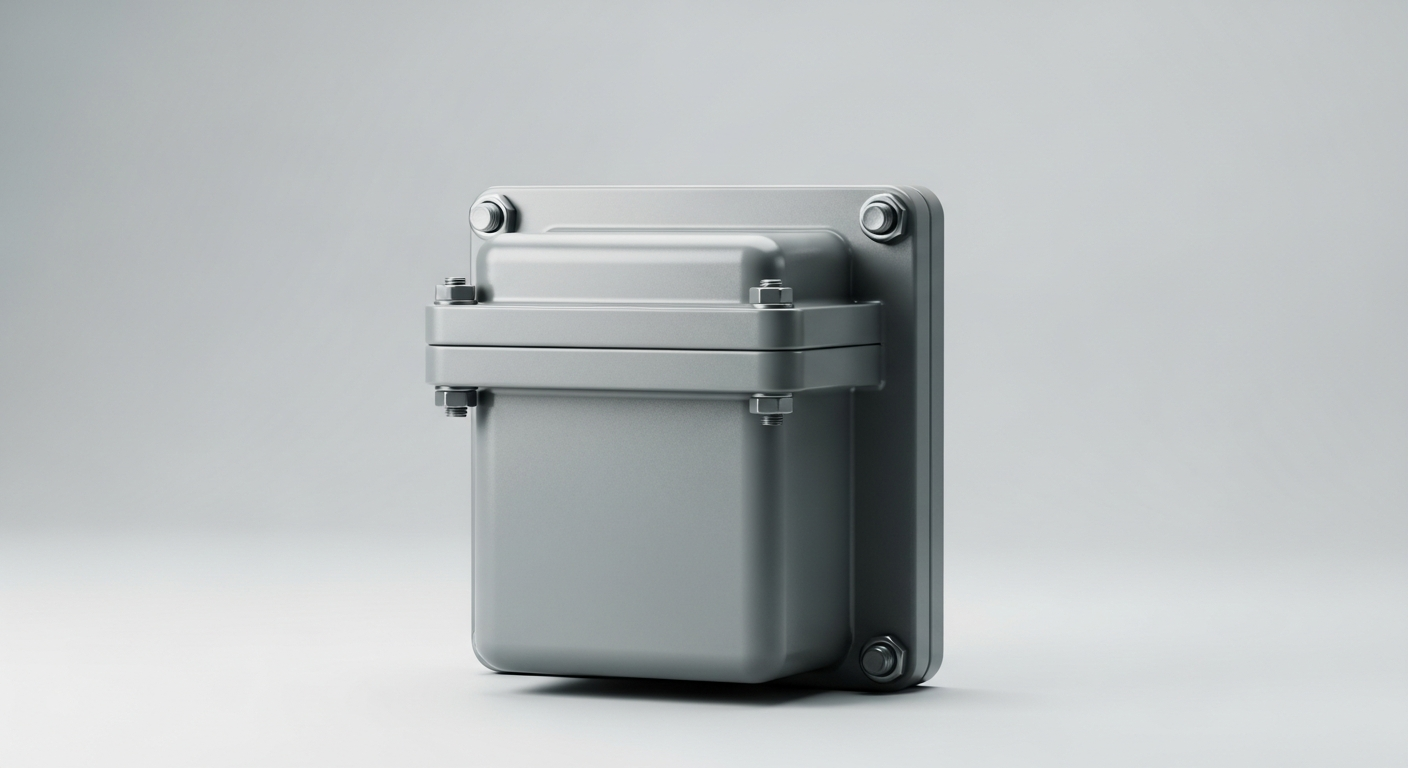 A certified explosion-proof junction box, highlighting the key differences in explosion proof vs flameproof standards.