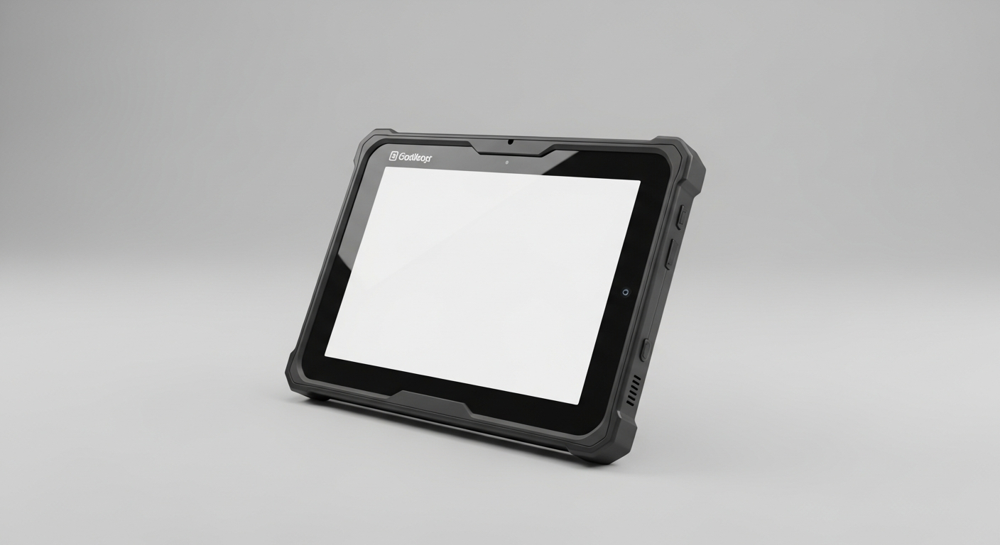 A rugged intrinsically safe tablet for oil and gas sits on a clean background, ready for deployment in a hazardous area.