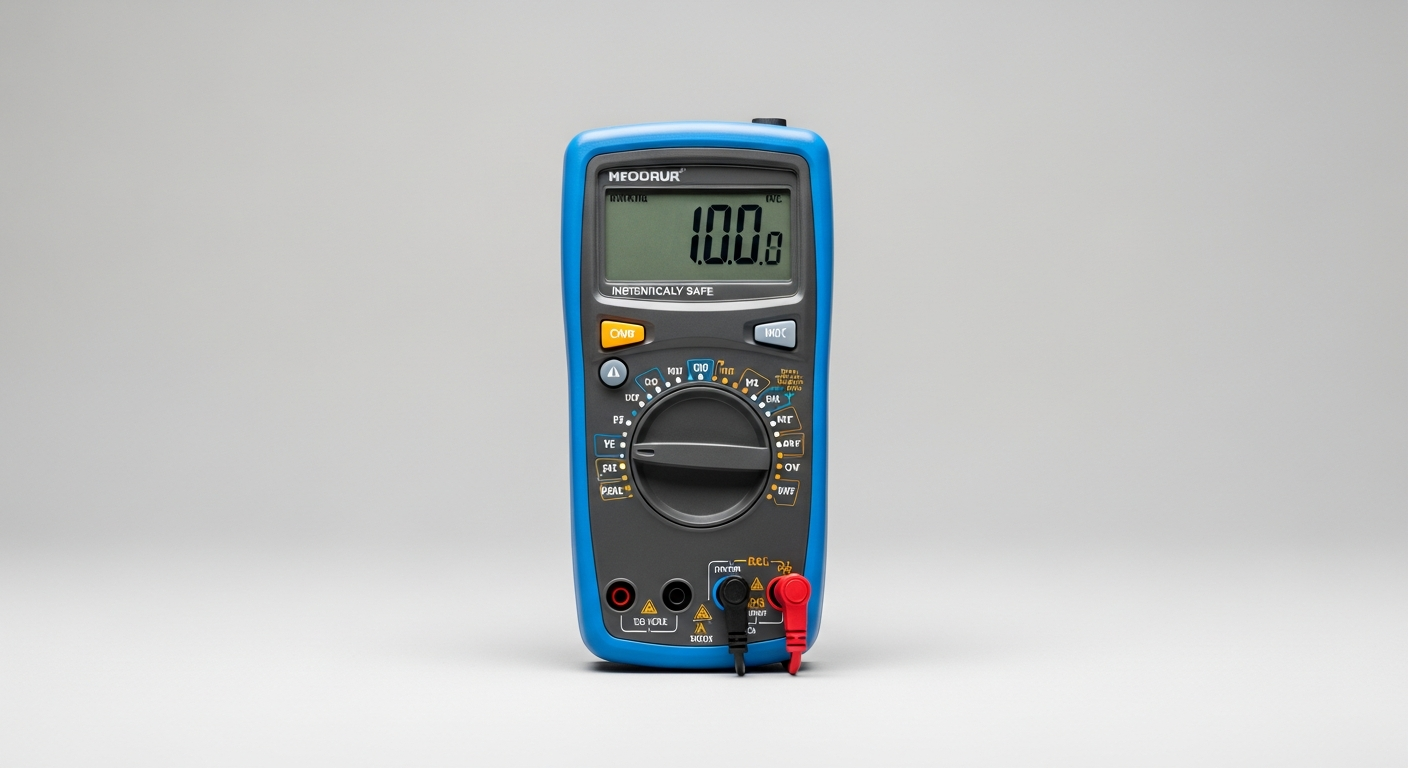 An intrinsically safe multimeter, illustrating the lower equipment cost of intrinsically safe vs explosion proof systems.