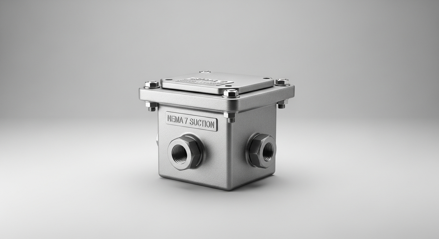 A NEMA 7 enclosure, part of the nema 7 vs nema 9 enclosures discussion for gas-heavy hazardous areas.