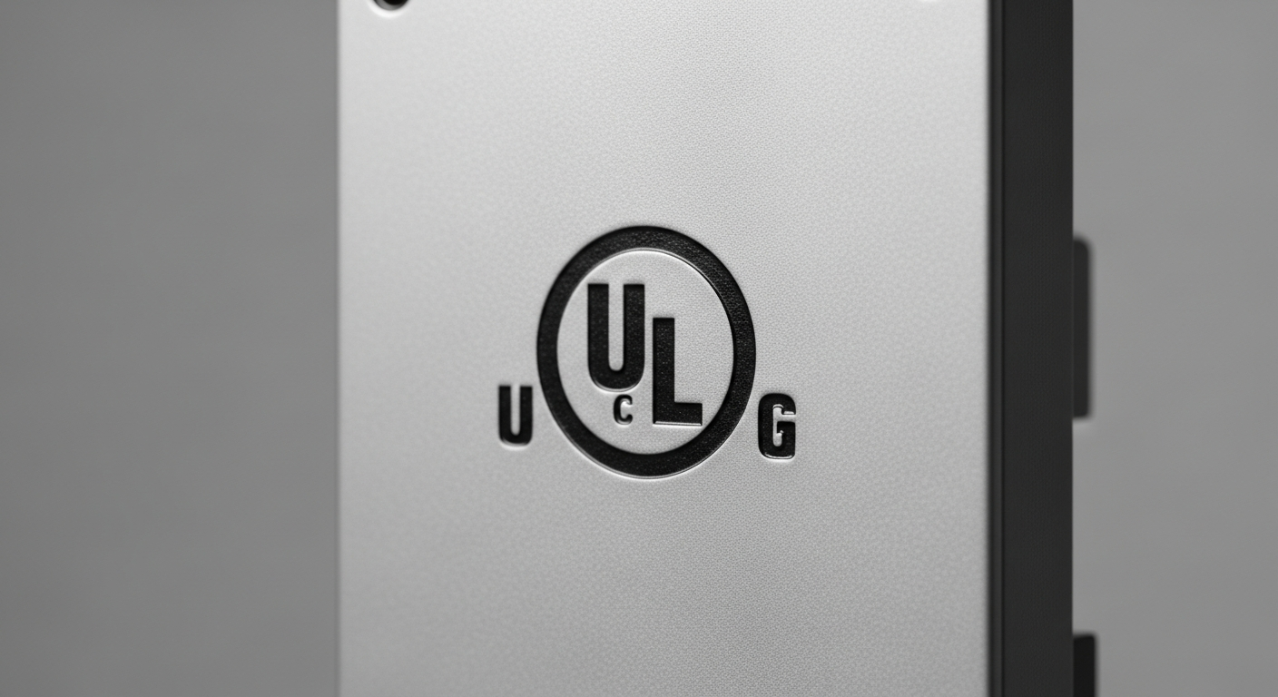 A close-up of a UL certification label on an intrinsically safe device, illustrating the UL 913 standard summary.