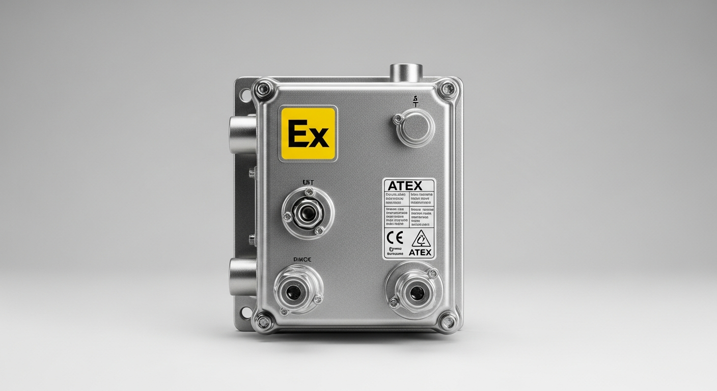 An ATEX-certified junction box, illustrating the outcome of the atex certification process for manufacturers.