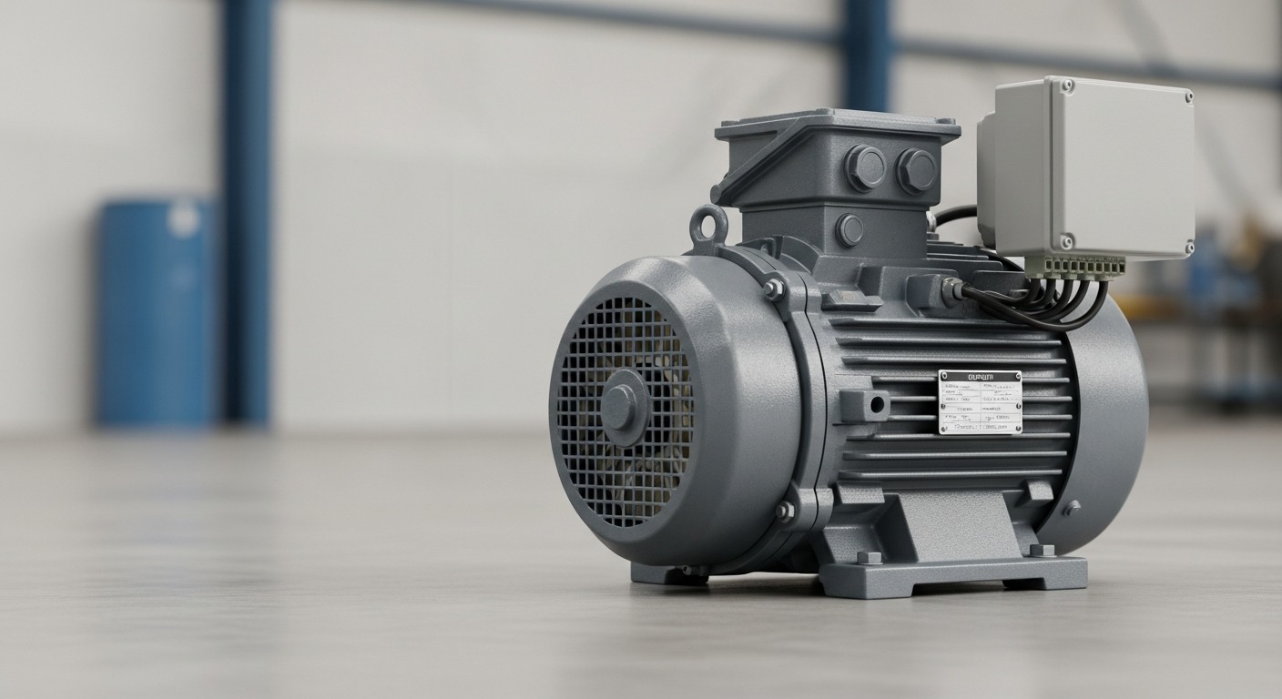 A heavy-duty motor representing the class 2 division 1 hazardous location definition for combustible dust.