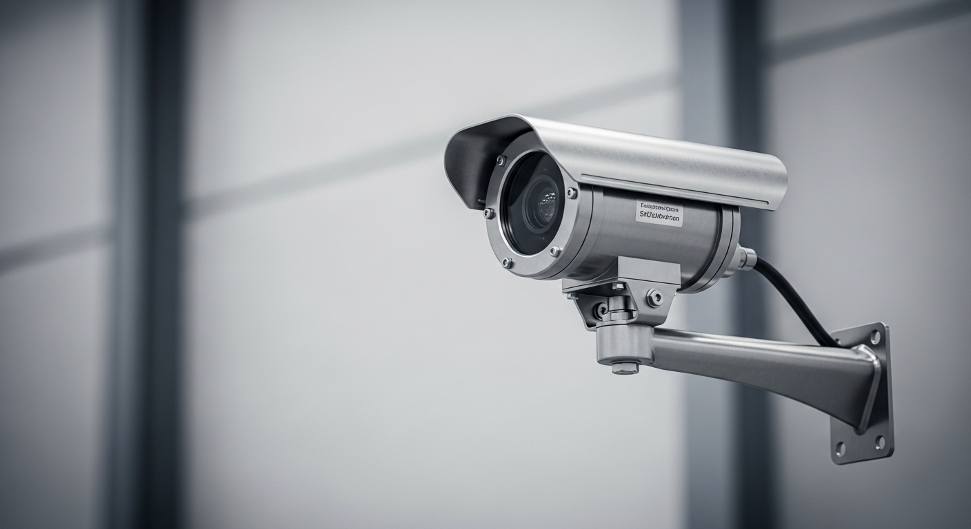 A certified explosion proof CCTV camera installation being shown in a hazardous area.