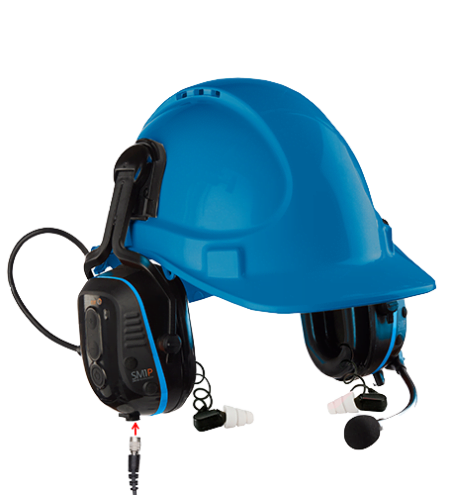 Intrinsically Safe Dual Hearing Protection Headset SM1P02 ISDP Series with helmet