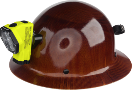 Intrinsically Safe Rechargeable Cap Lamp (Light & Battery Only) XPR-5560GLB OnBrownHardHat2