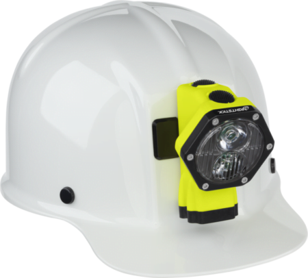 Intrinsically Safe Rechargeable Cap Lamp (Light & Battery Only) XPR-5560GLB OnWhiteHardHat1