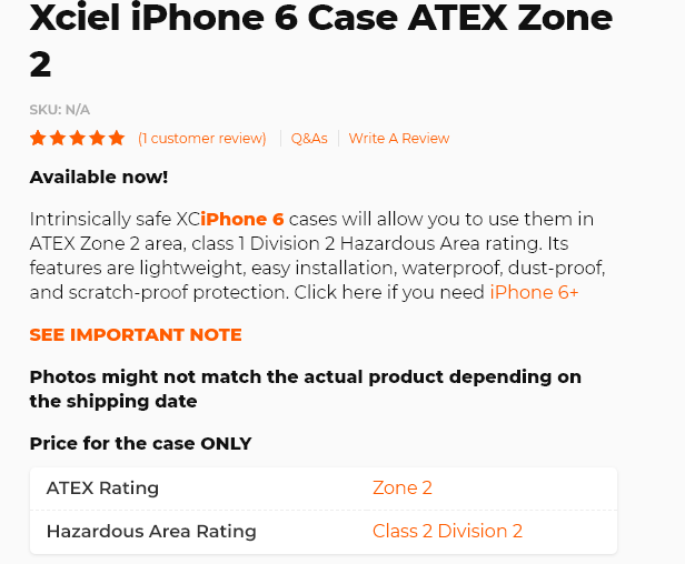 screenshot of Xciel iPhone 6 cases