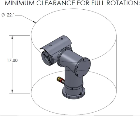 Explosion Proof CCTV Camera IVC APTZ-3045-07 X-Series Dimensions 3D