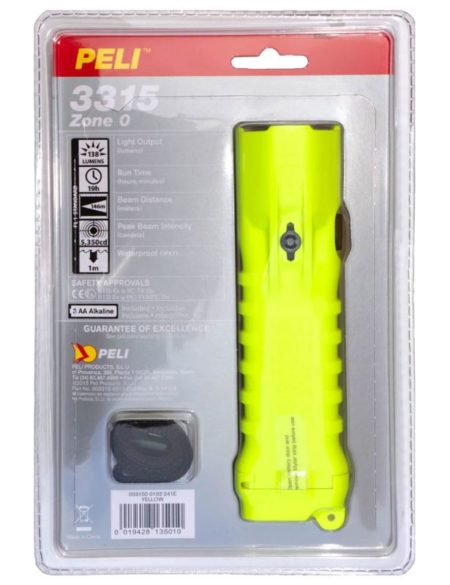 Intrinsically Safe Flashlights Peli 3315C Z0 Yellow back side