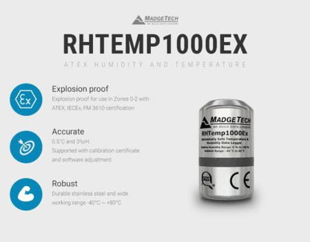Intrinsically-Safe-Temperature-and-Humidity-Data-Logger-Madge-Tech-RHTEMP1000EX-FM-approval